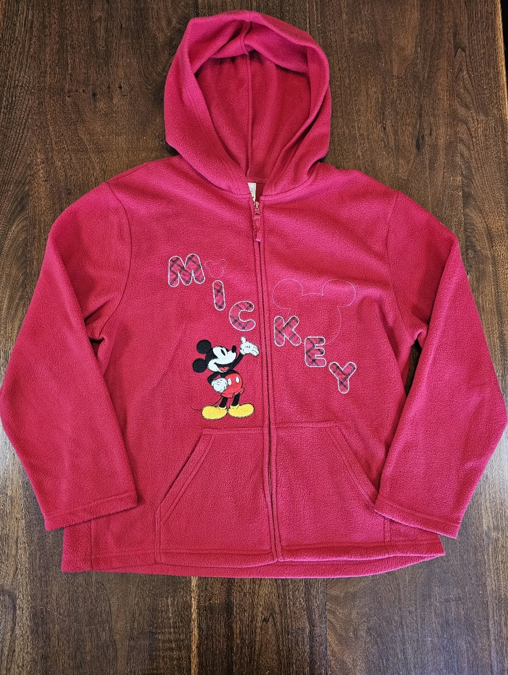 Vintage Disney Mickey Mouse Zip Up In Red Size XL 16/18